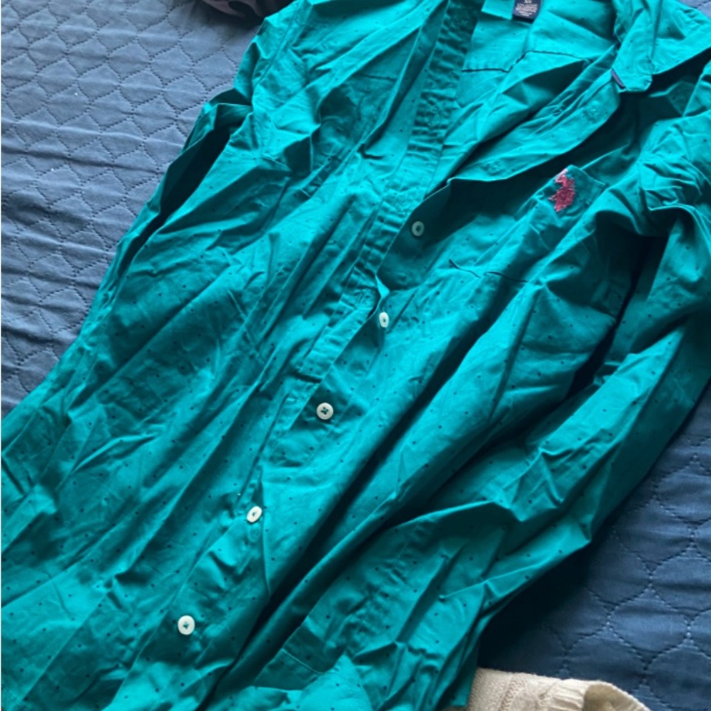Teal Button-Up Shirt